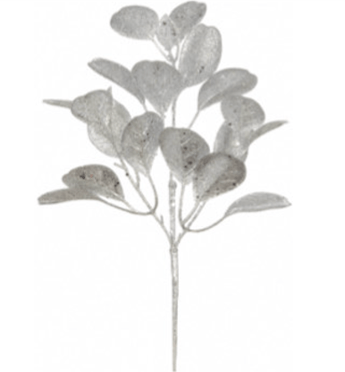Silver Glitter Eucalyptus Leaf Spray - 17" - Greenery MarketXAQ443-SI