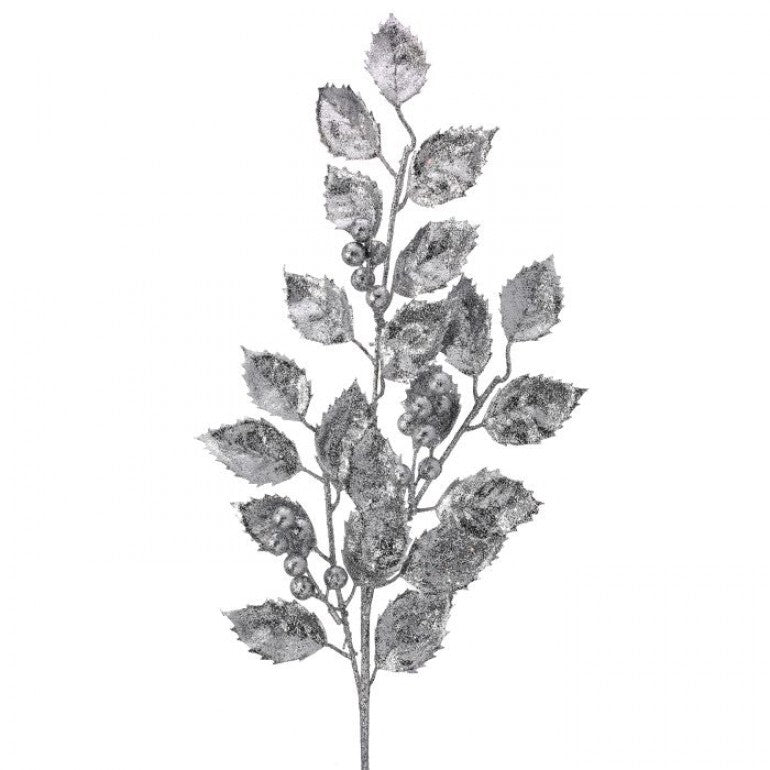 Silver laser glitter laurel leaves spray - Greenery MarketSeasonal & Holiday DecorationsMTX73700 SHSI