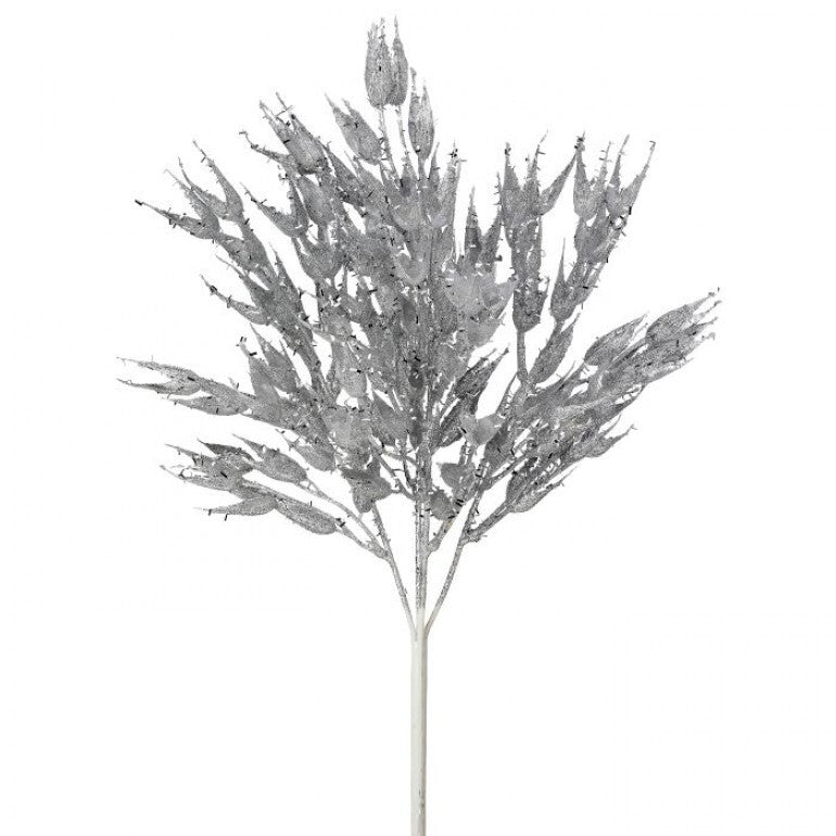 Silver metallic rosehip leaves bush - Greenery MarketSeasonal & Holiday DecorationsMTX74060 SILV