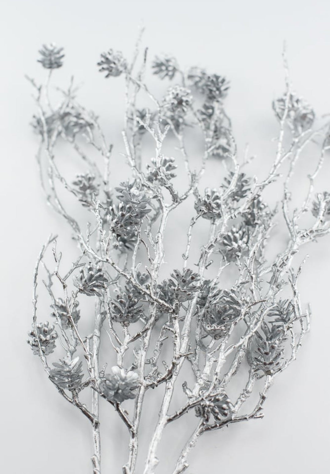 Silver mini pinecones bush - Greenery Market20162 - SIL