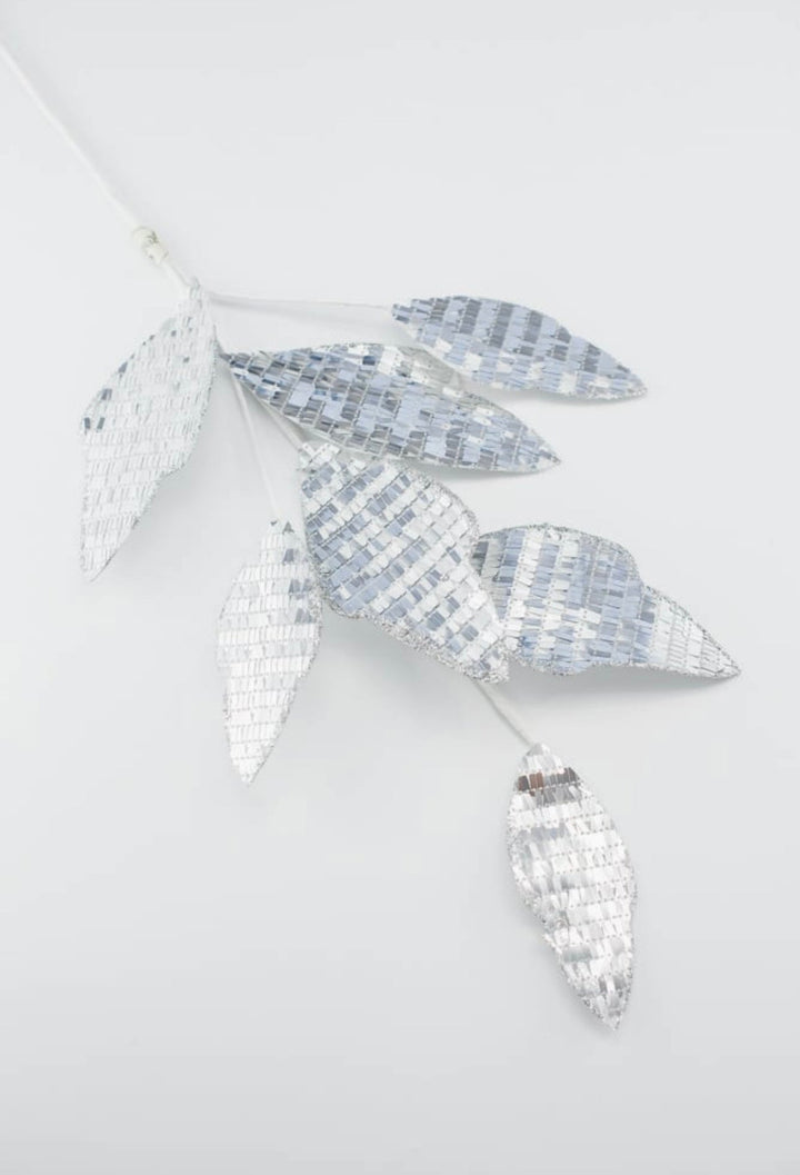 Silver mirrored leaf spray - Greenery MarketSeasonal & Holiday DecorationsMTX70416 SILV