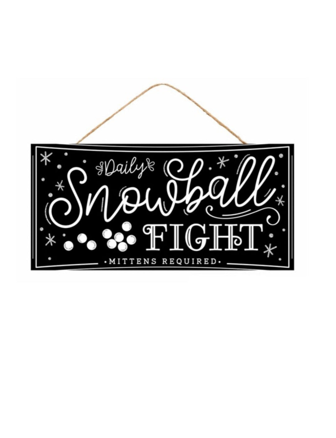 Snowball fight, black and white sign - Greenery MarketChristmasAP787002