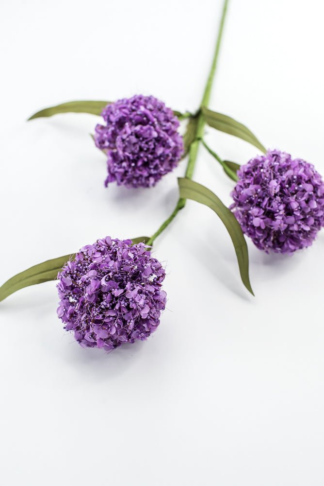 Snowball Hydrangeas Flower Spray - Purple - Greenery MarketMTF24519 LAV