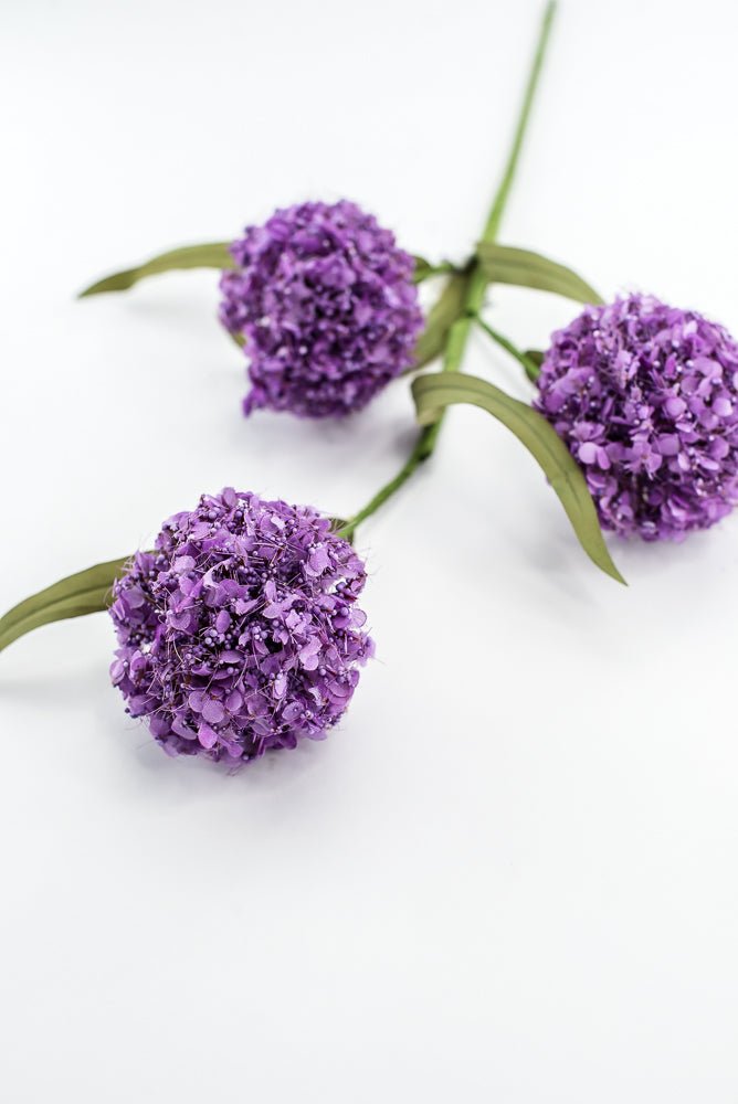 Snowball Hydrangeas Flower Spray - Purple - Greenery MarketMTF24519 LAV