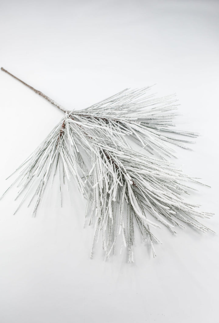 Snowed Long Needle Pine Spray - 28" - Greenery MarketXAS283-GR/SN