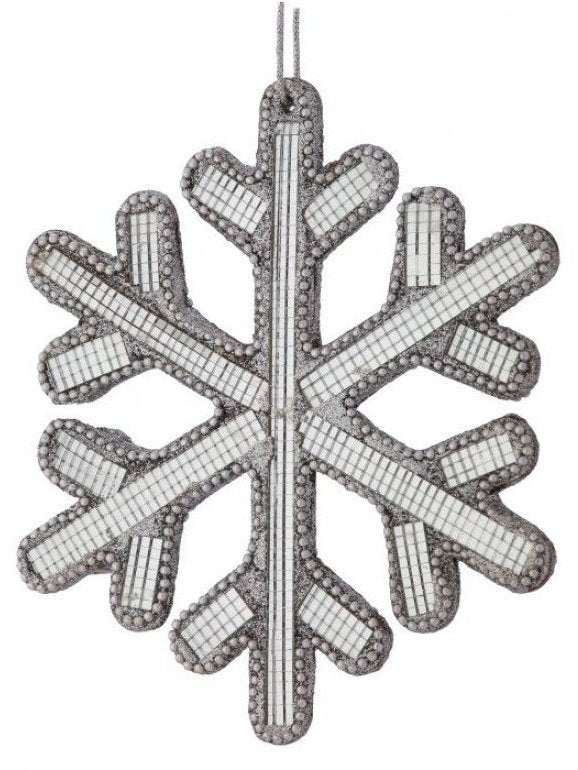 Snowflake mirrored ornament - silver - Greenery MarketMTX72419 SILV