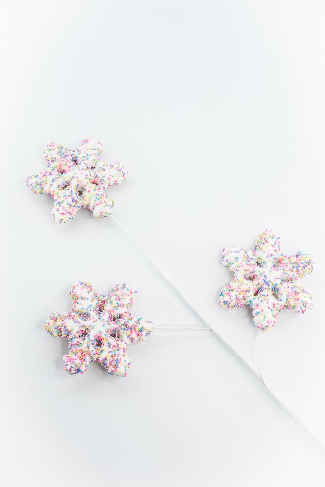 Snowflake spray with sprinkles - Greenery MarketPicks85845wt