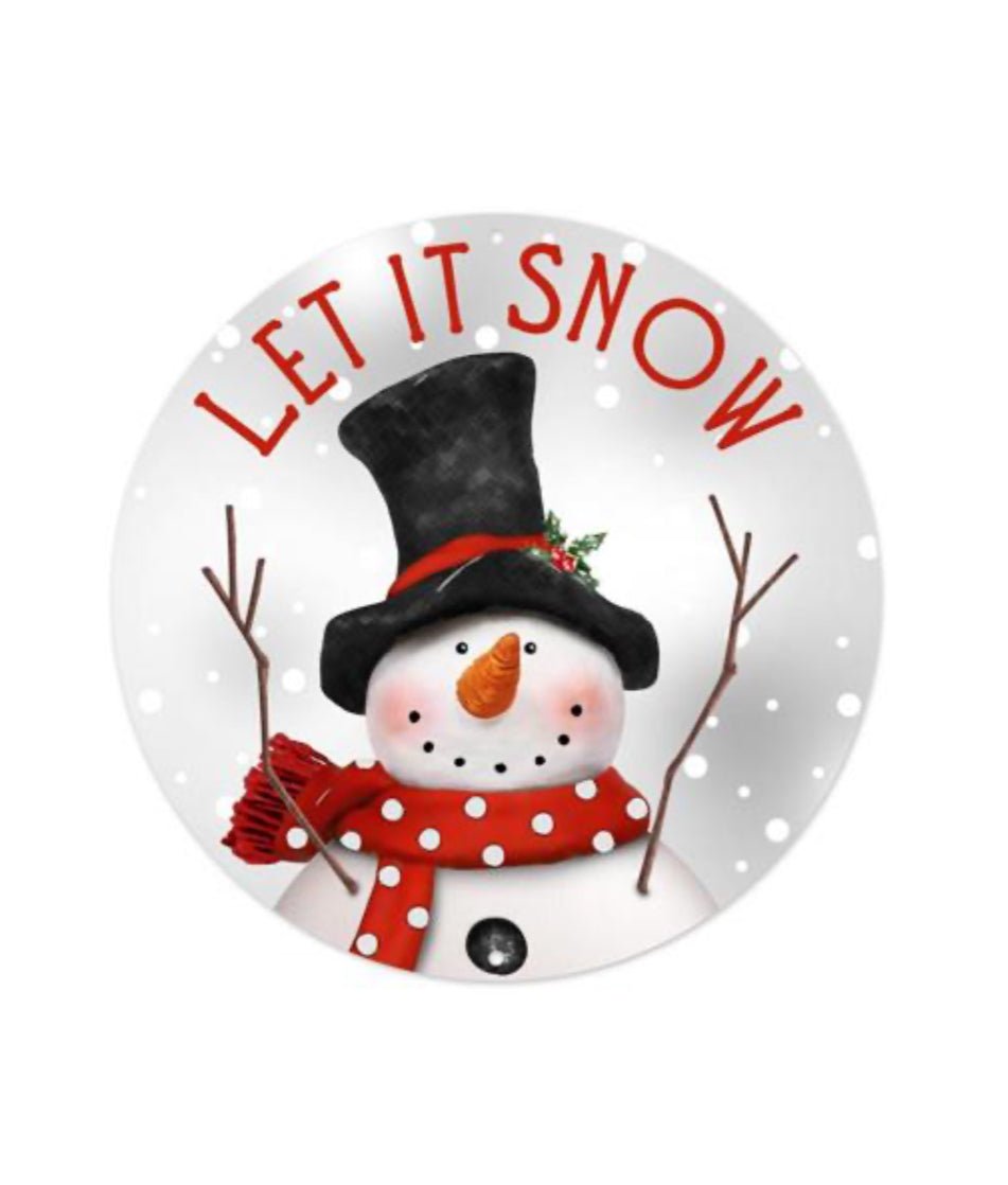 Snowman metal 8” round sign - Greenery MarketSeasonal & Holiday DecorationsMD0956