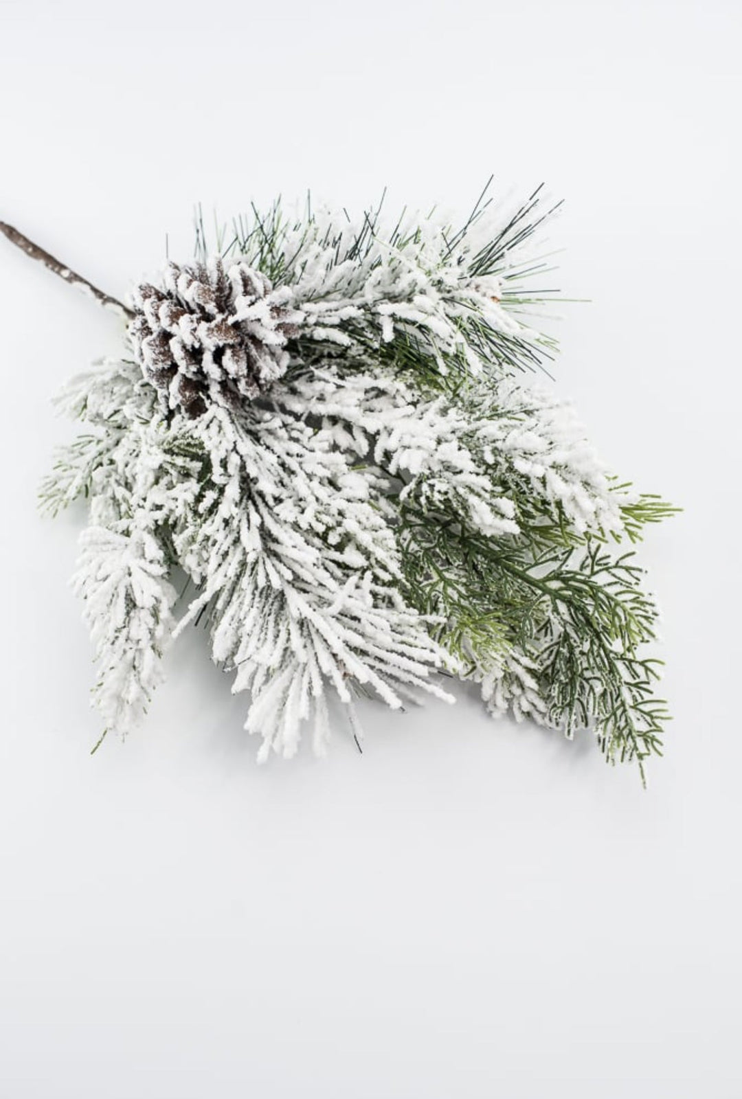 Snowy cedar, pine, and cone pick - Greenery MarketArtificial Flora86165SP18