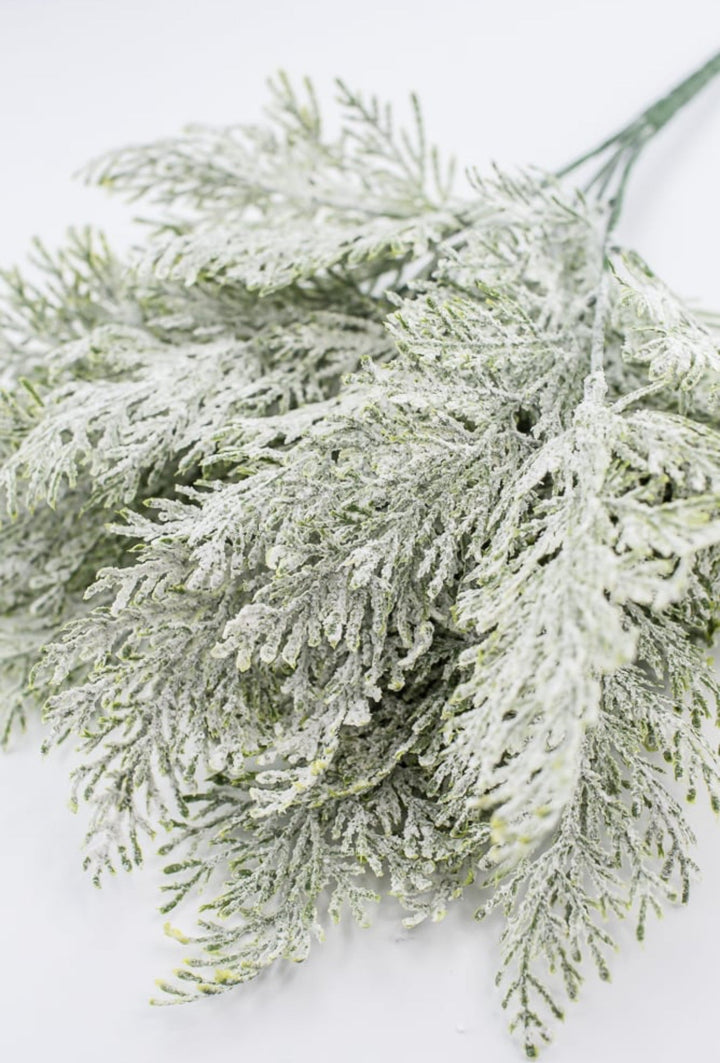 Snowy flocked cypress bush - Greenery Market83611