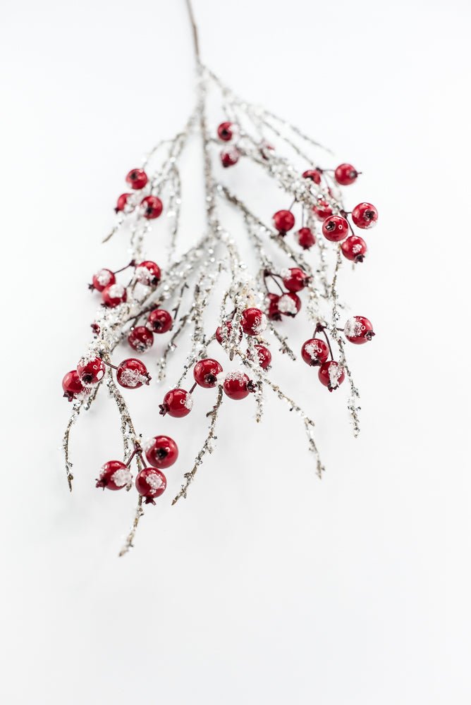 Snowy Luster Red Crabapple Spray - Greenery MarketBerriesXB514 - R