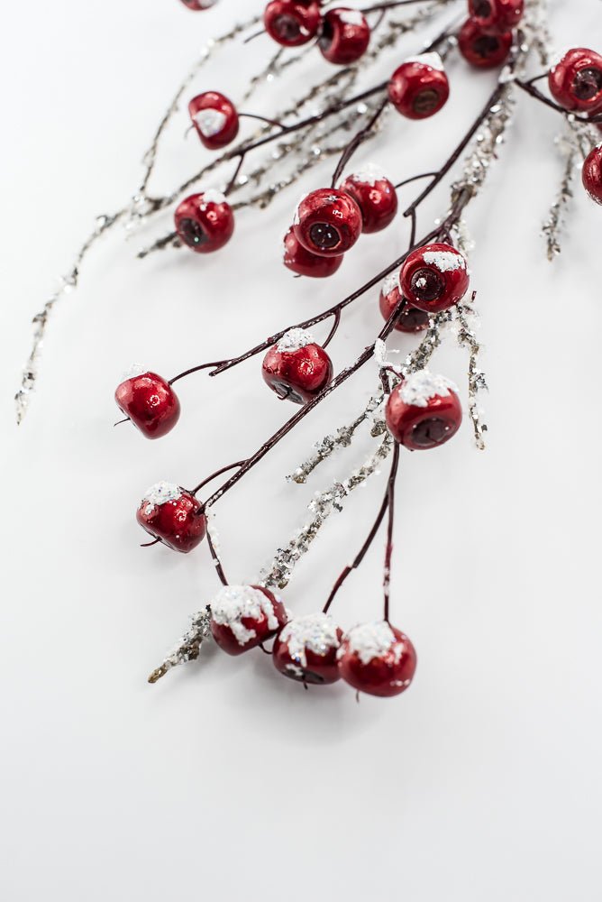 Snowy Luster Red Crabapple Spray - Greenery MarketBerriesXB514 - R