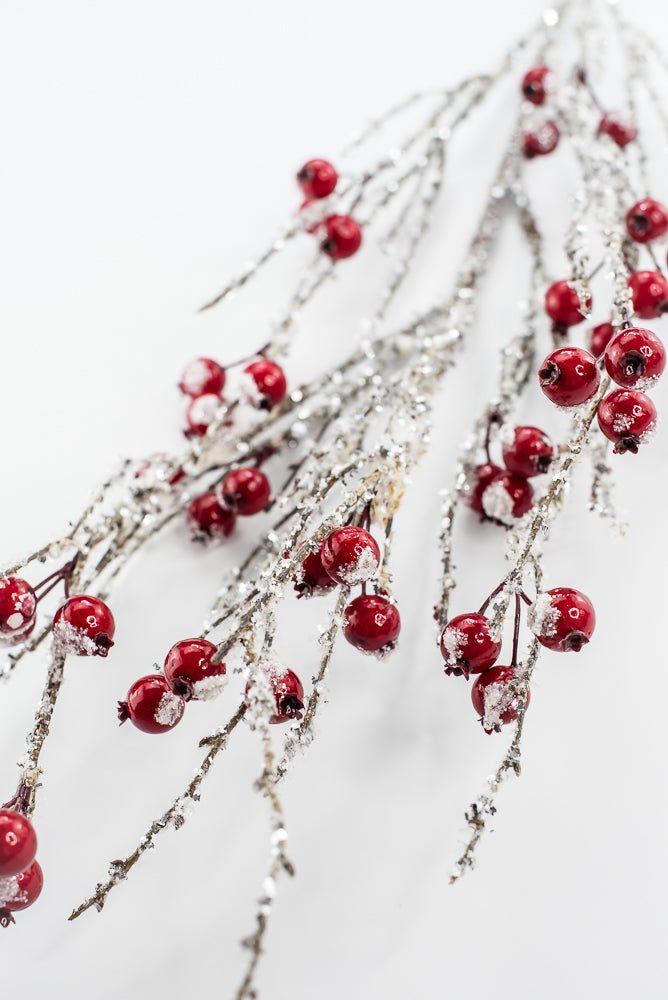 Snowy Luster Red Crabapple Spray - Greenery MarketBerriesXB514 - R