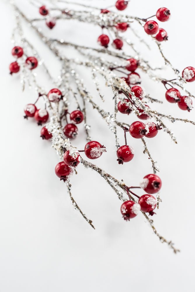 Snowy Luster Red Crabapple Spray - Greenery MarketBerriesXB514 - R