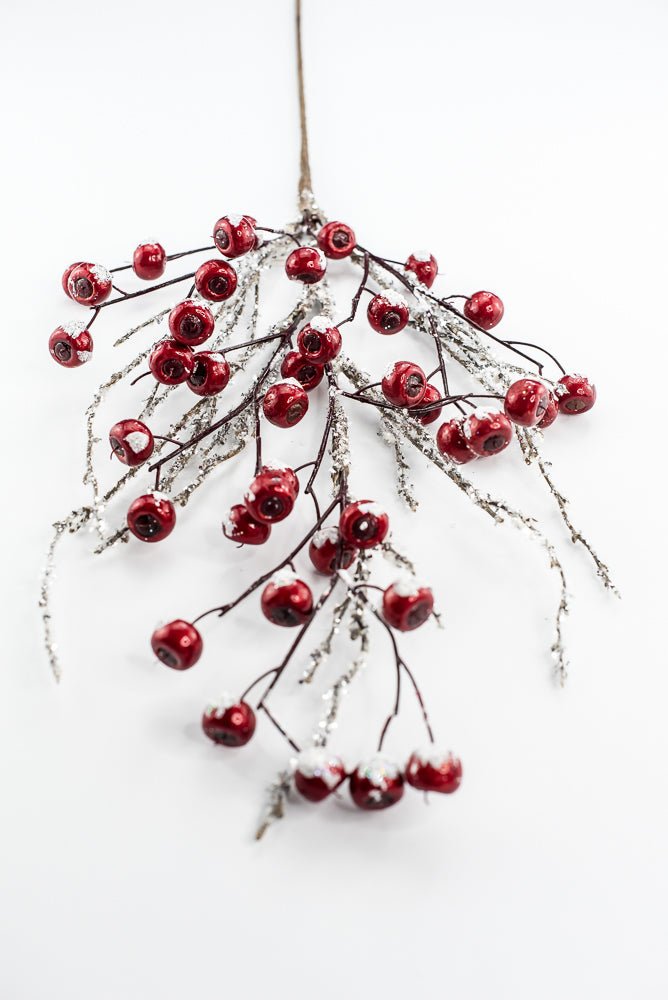 Snowy Luster Red Crabapple Spray - Greenery MarketBerriesXB514 - R