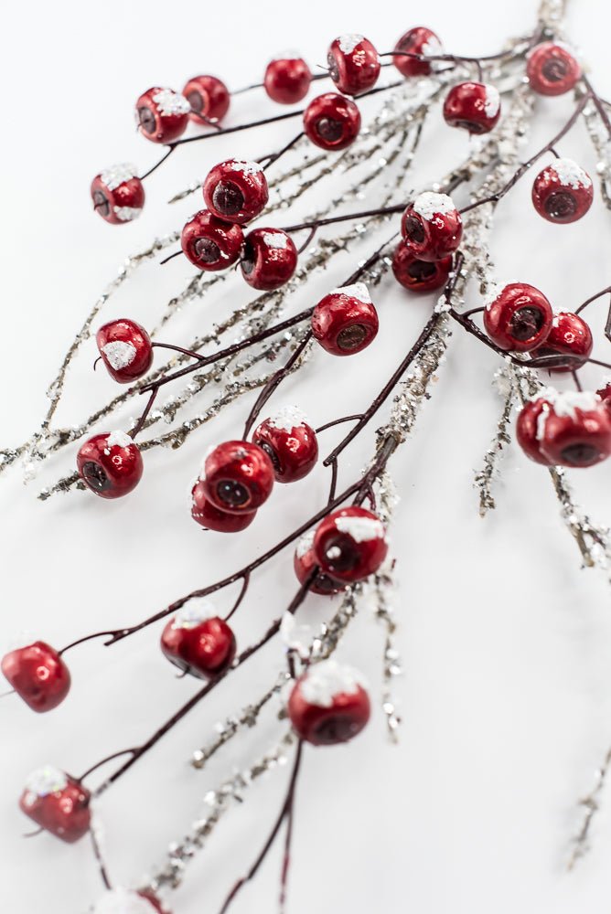 Snowy Luster Red Crabapple Spray - Greenery MarketBerriesXB514 - R