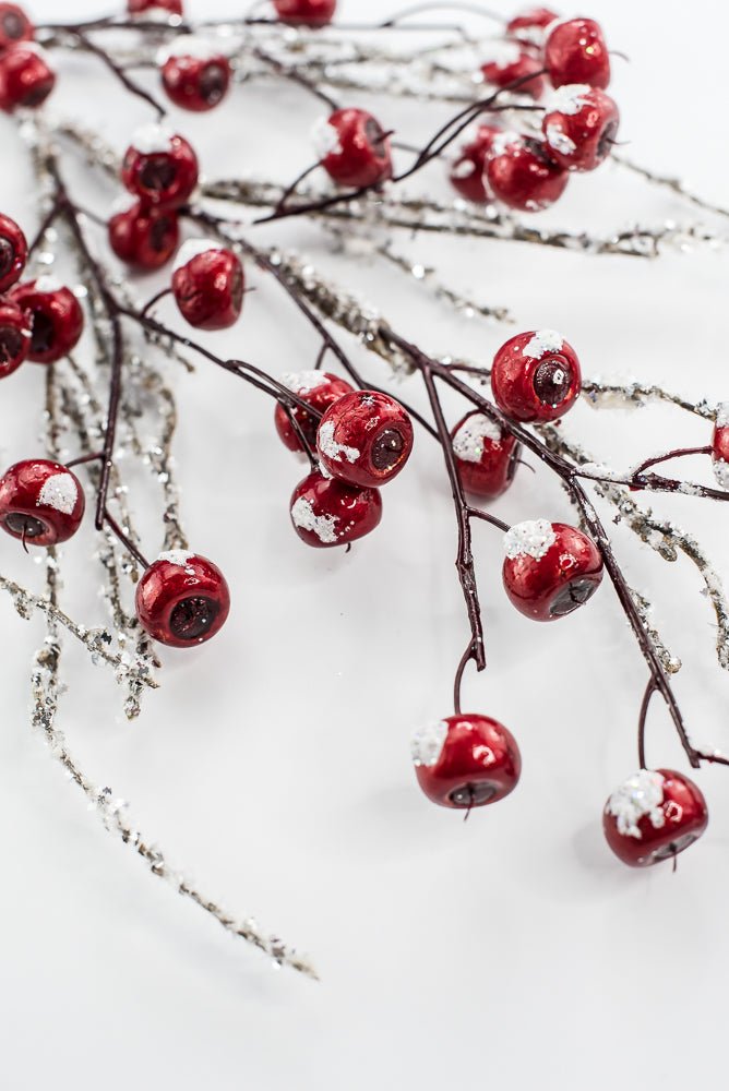 Snowy Luster Red Crabapple Spray - Greenery MarketBerriesXB514 - R