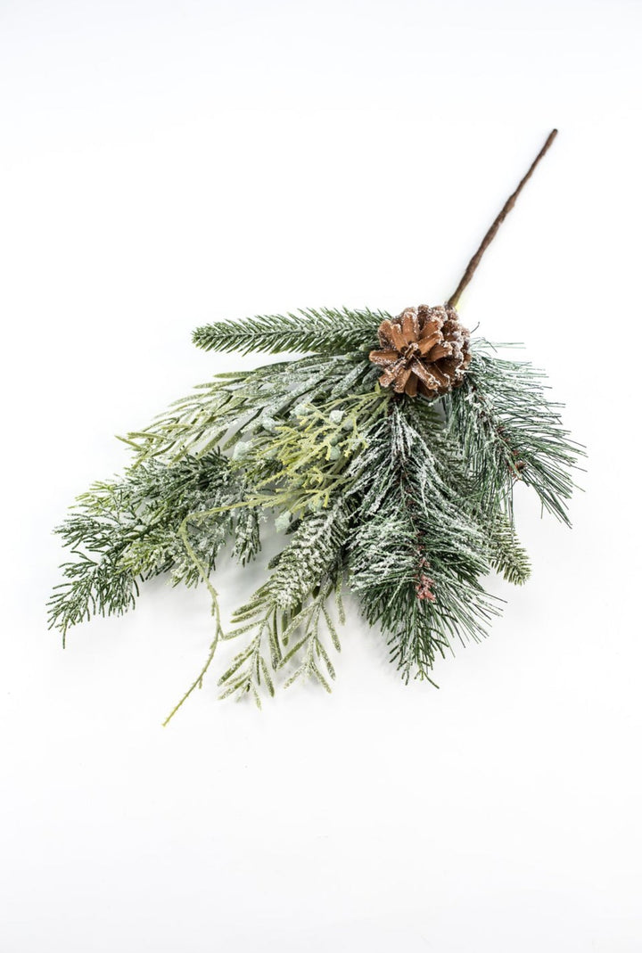 Snowy mixed pine and cone pick - Greenery MarketArtificial Flora86166SP18
