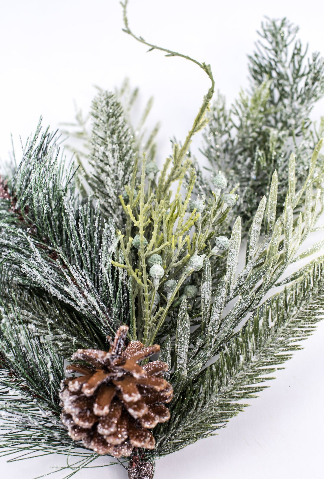 Snowy mixed pine and cone pick - Greenery MarketArtificial Flora86166SP18
