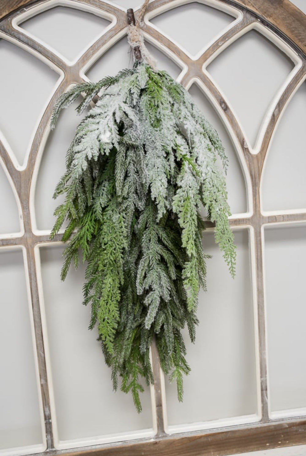 Snowy Norfolk and cedar pine drop swag - Greenery MarketWreaths & Garlands180961