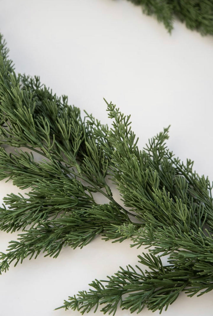 Soft touch artificial cedar pine garland 6’ - Greenery Marketgreenery82054