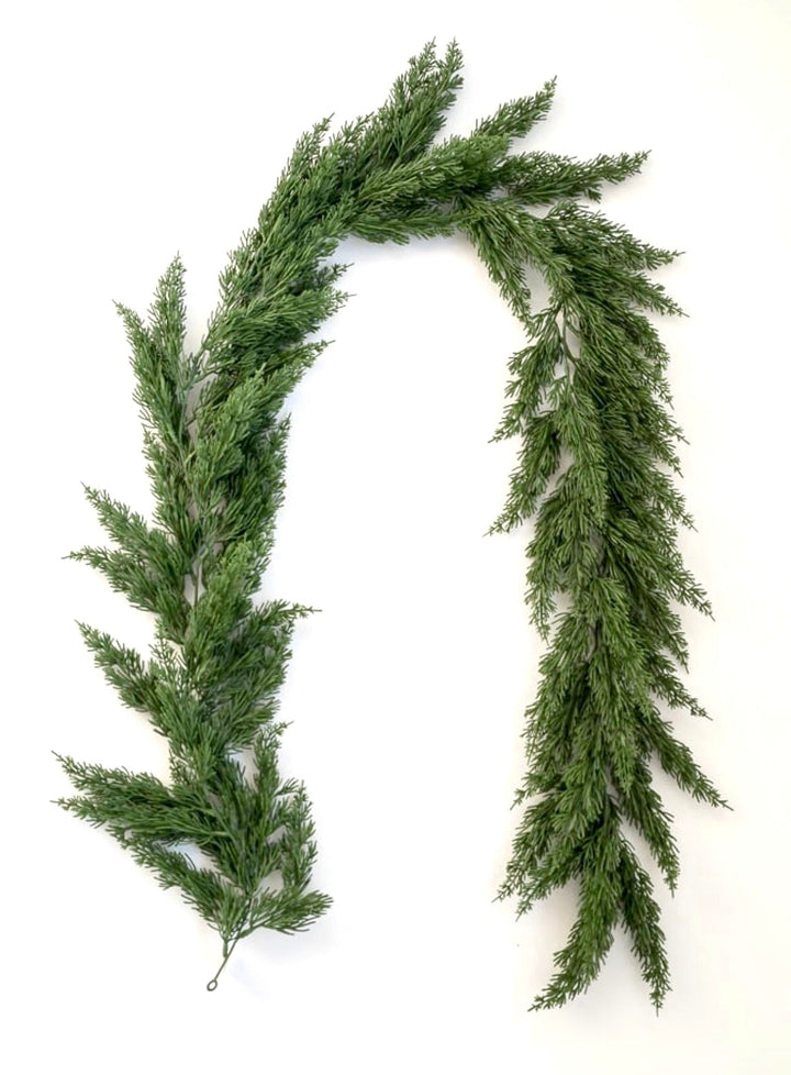 Soft touch artificial cedar pine garland 6’ - Greenery Marketgreenery82054