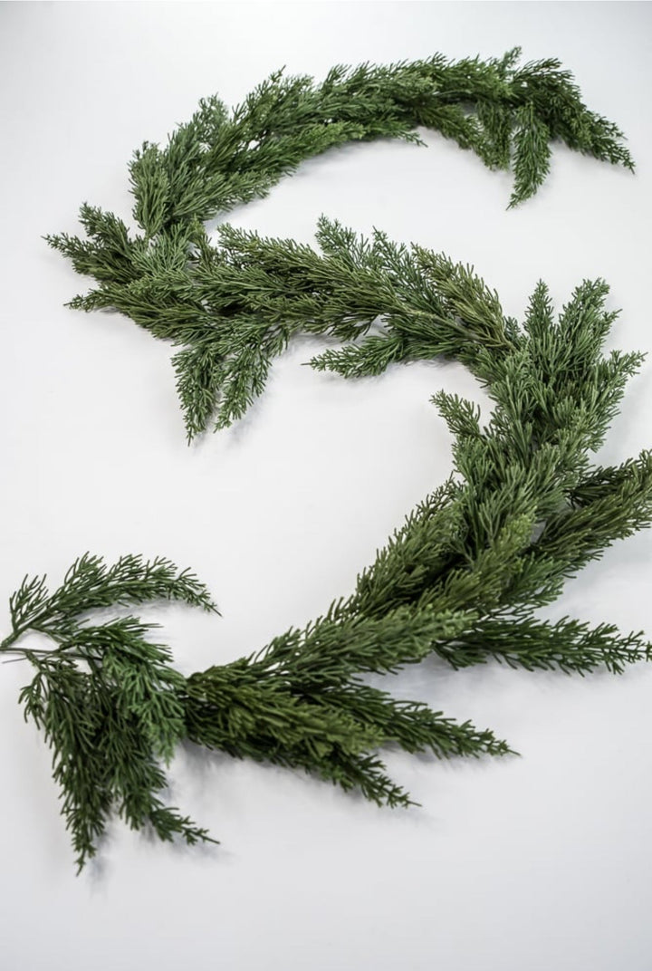 Soft touch artificial cedar pine garland 8’ - Greenery MarketWreaths & Garlands84698