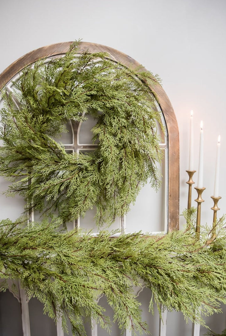 Soft touch cedar greenery wreath, 26” - Greenery Marketwreath base & containersX1905 - G