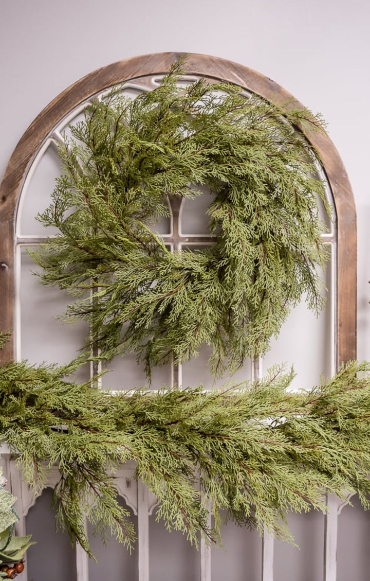 Soft touch cedar greenery wreath, 26” - Greenery Marketwreath base & containersX1905 - G