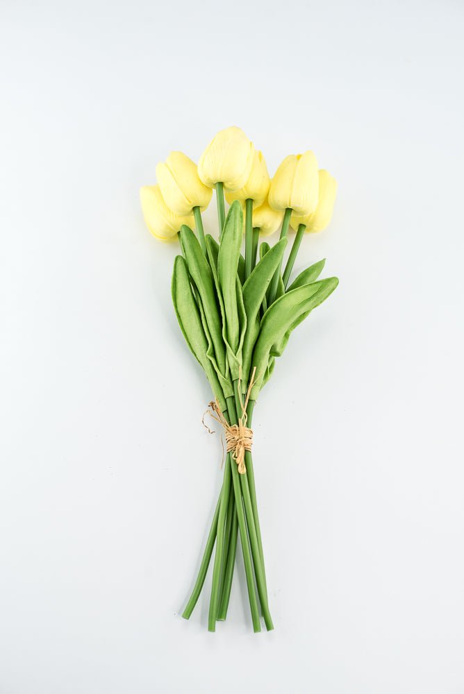 Soft touch, life like, yellow tulip bundle - Greenery Market2260017YL