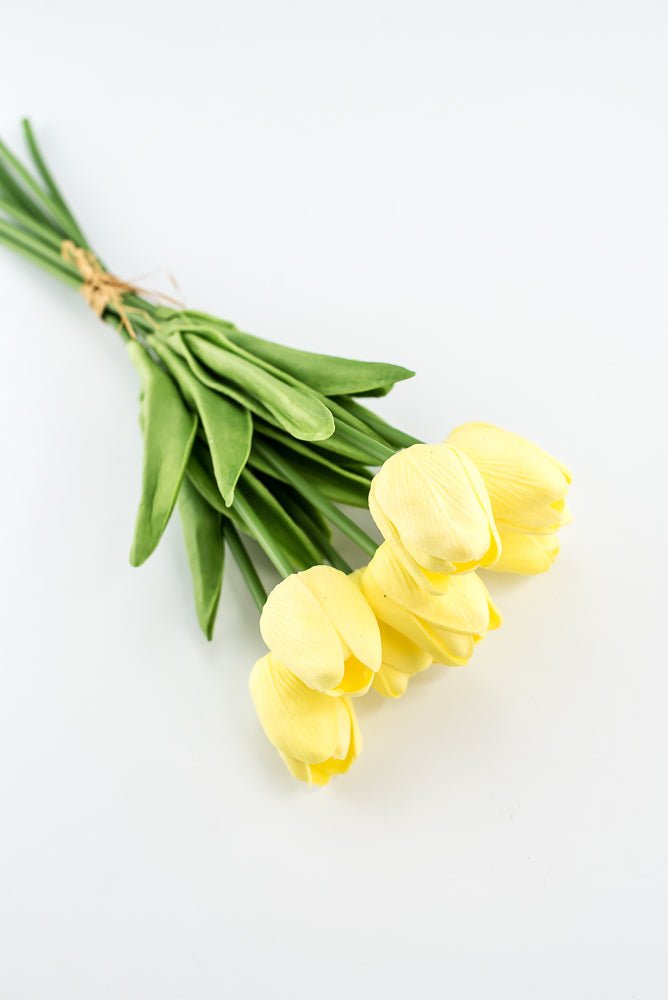 Soft touch, life like, yellow tulip bundle - Greenery Market2260017YL