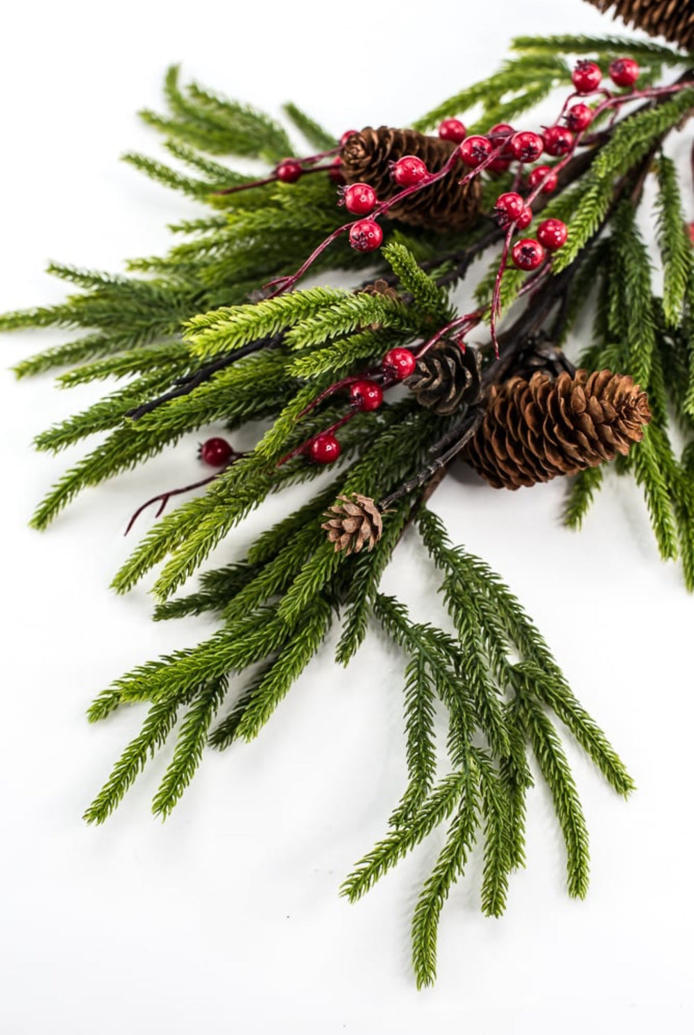 Soft touch Norfolk pine and berries spray - Greenery Market231895