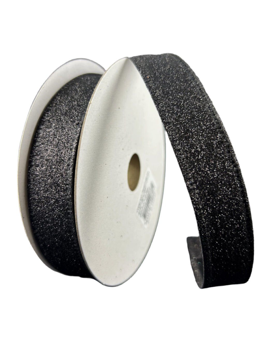 Solid, flat glitter, black wired ribbon 7/8” - Greenery MarketWired ribbon76467 - 05 - 21