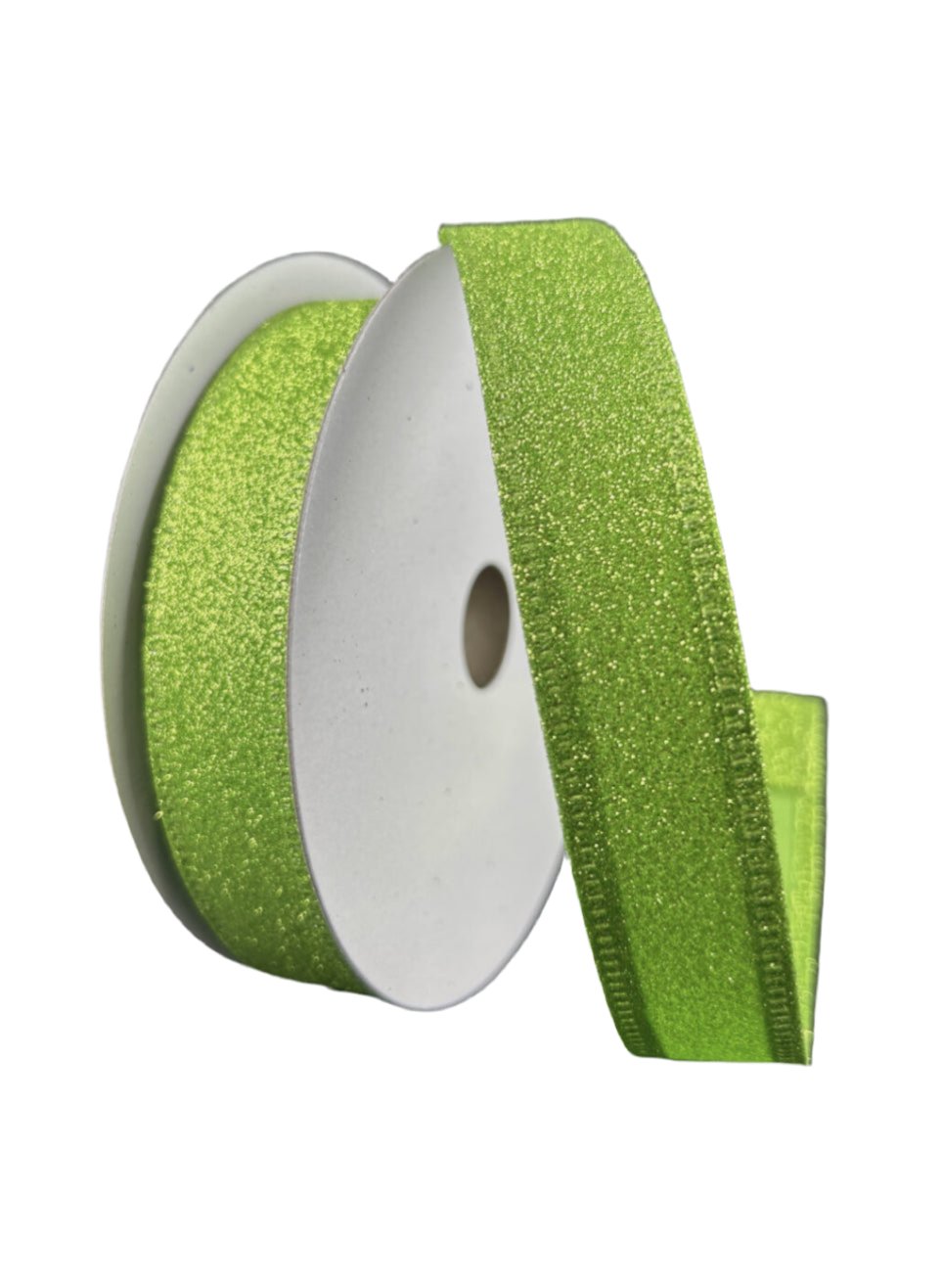 Solid Flat glitter lime - Ribbon 7/8” - Greenery MarketWired ribbon76467 - 05 - 09