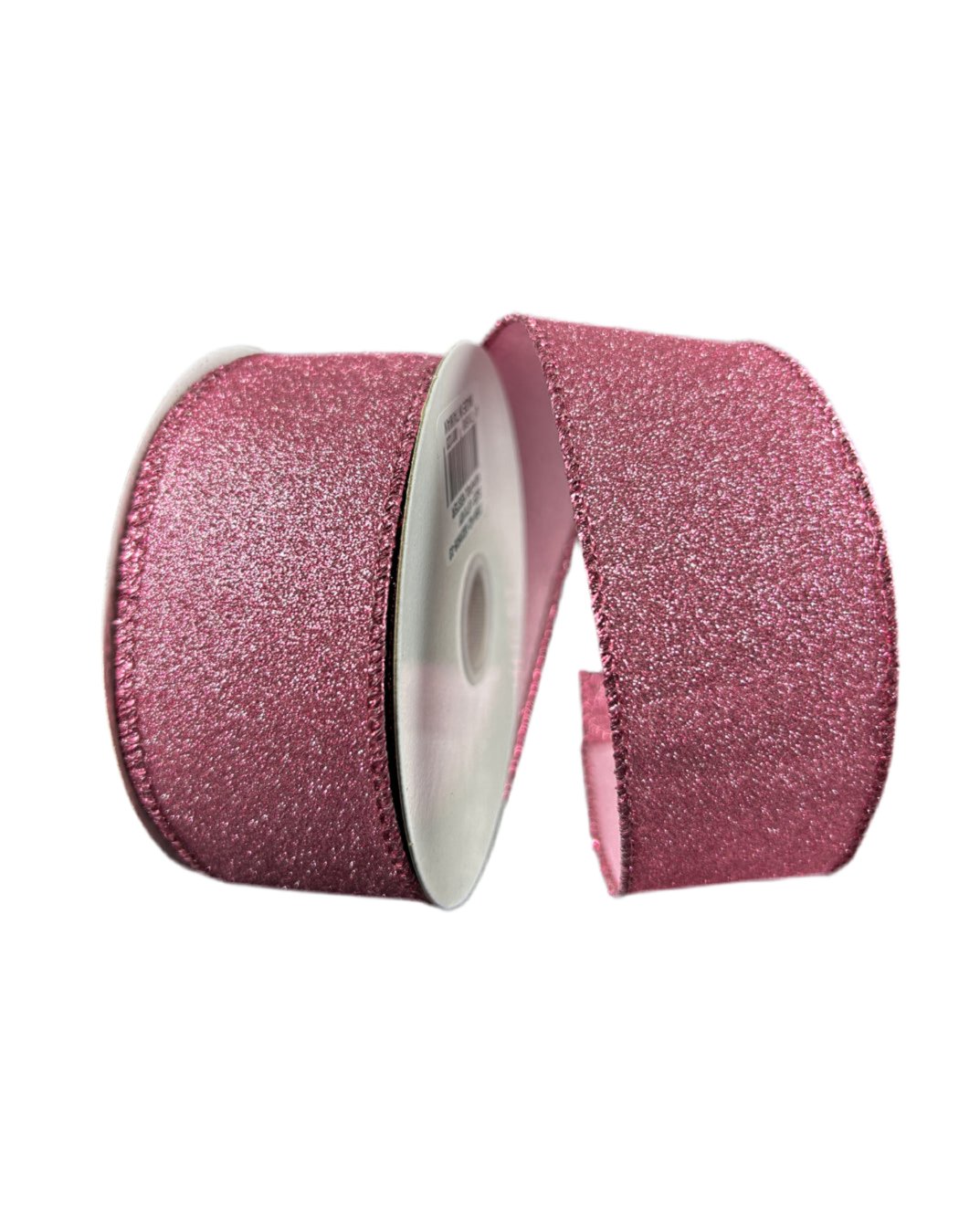 Solid pink flat glitter ribbon 1.5” - Greenery MarketWired ribbonX820609 - 03