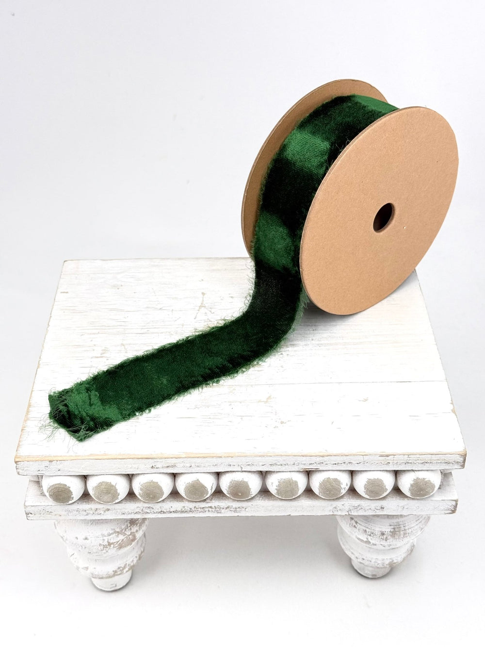 Spruce Frayed Edge Velvet Ribbon - 1.5" Unwired - Greenery Market7300-593-38E