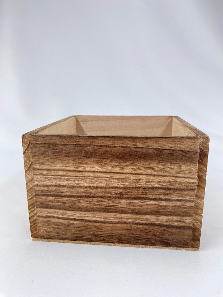 Square wooden containers - brown wash - Greenery Marketwreath base & containers7940BR
