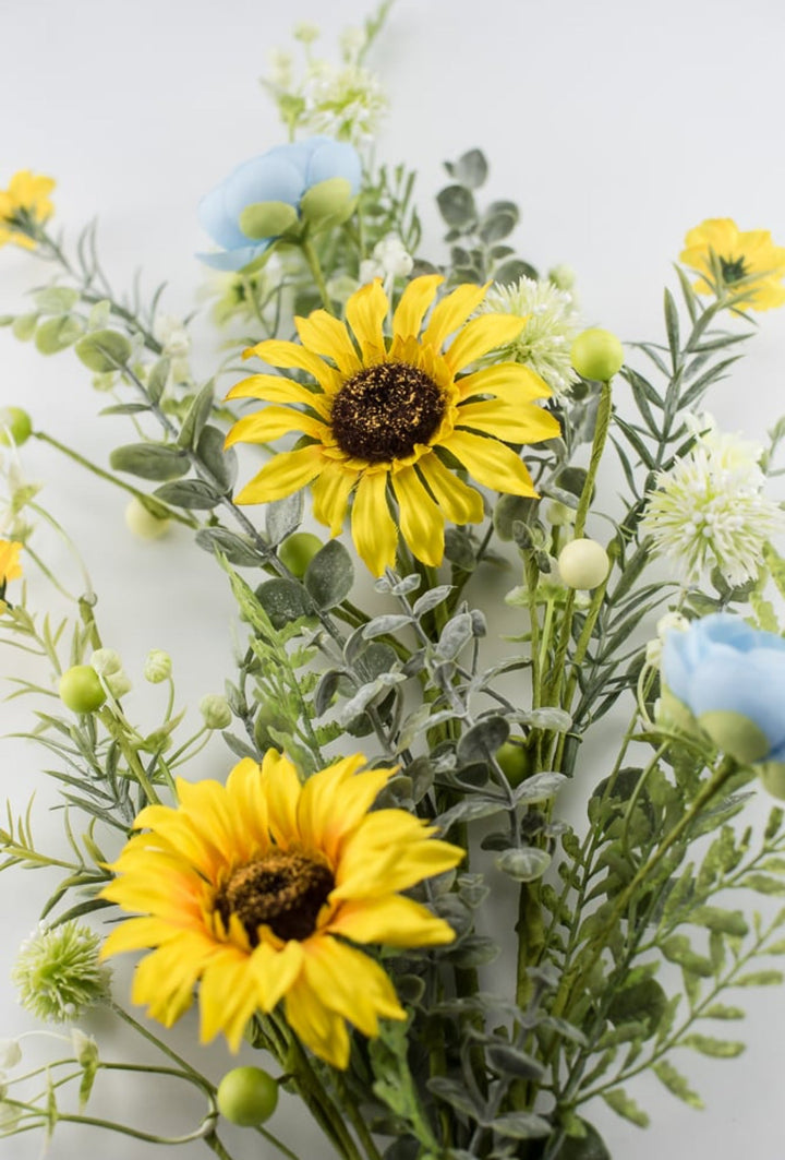 Sunflower and Ranunculus spray with greenery - Greenery Market63341sp30