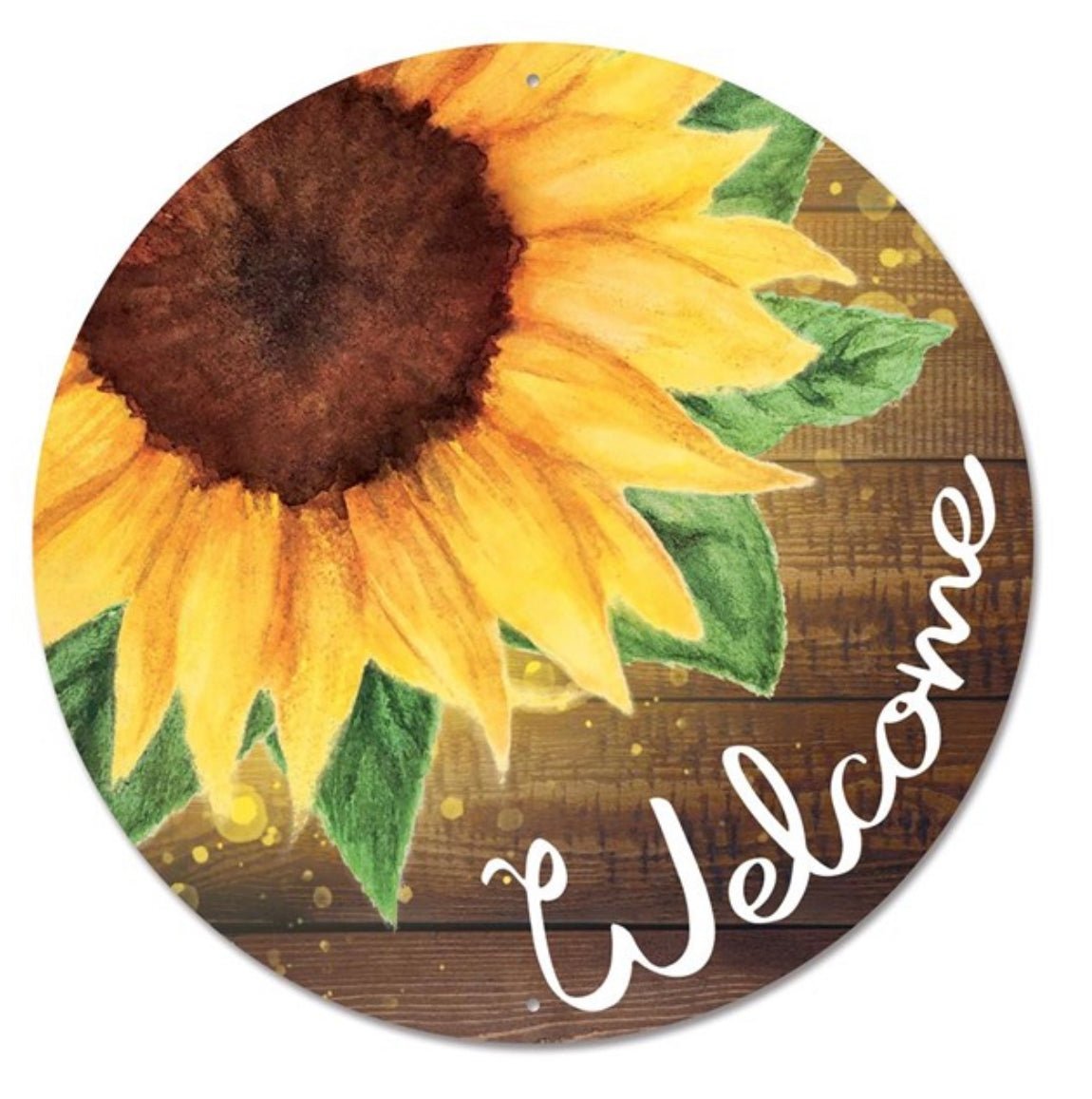 Sunflower welcome metal, round sign - Greenery MarketSeasonal & Holiday DecorationsMD0921