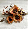 Sunflowers and eucalyptus mixed bundle - peach - Greenery MarketArtificial Flora26336