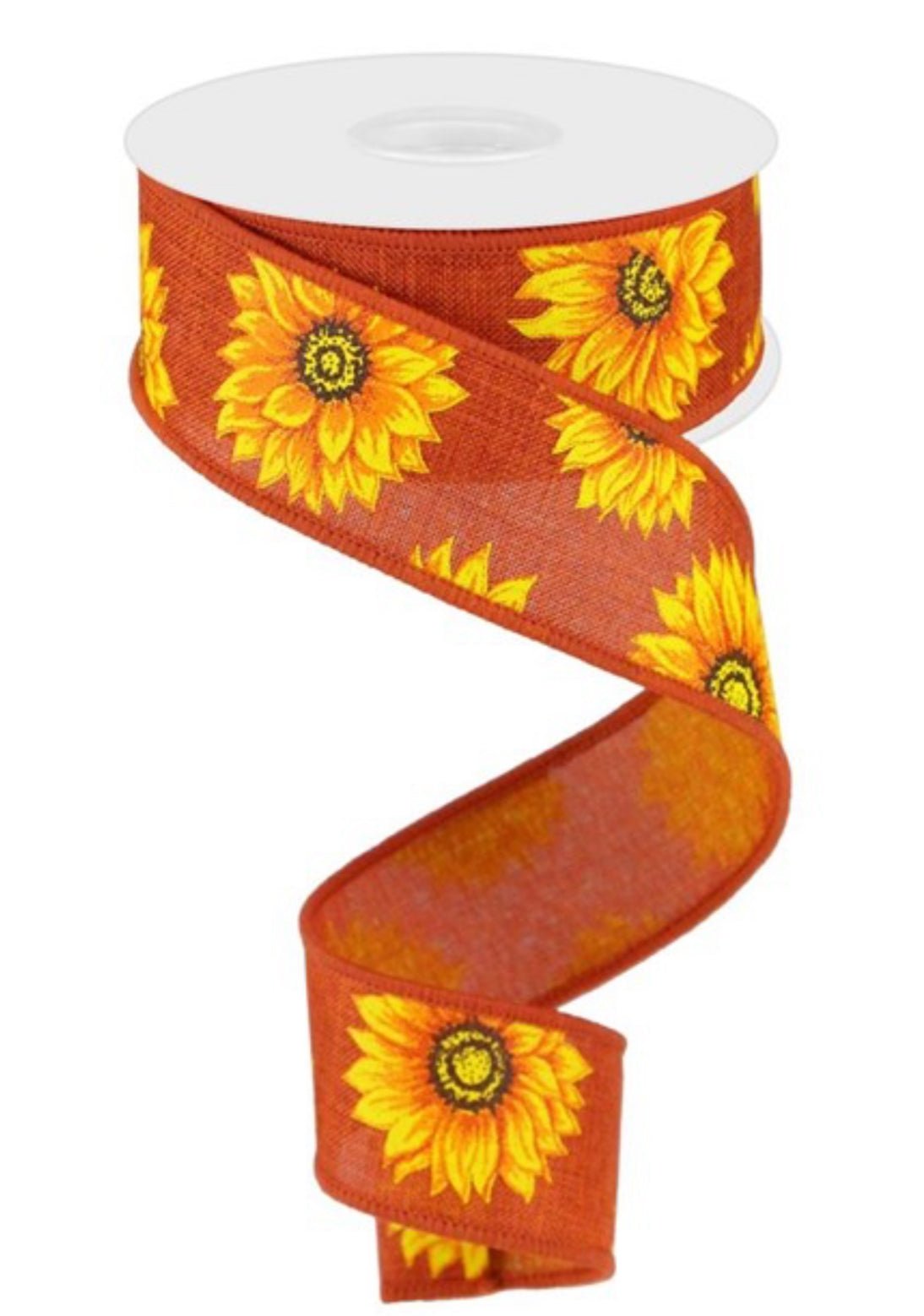 sunflowers rust wired ribbon 1.5” - Greenery MarketWired ribbonRG0187258