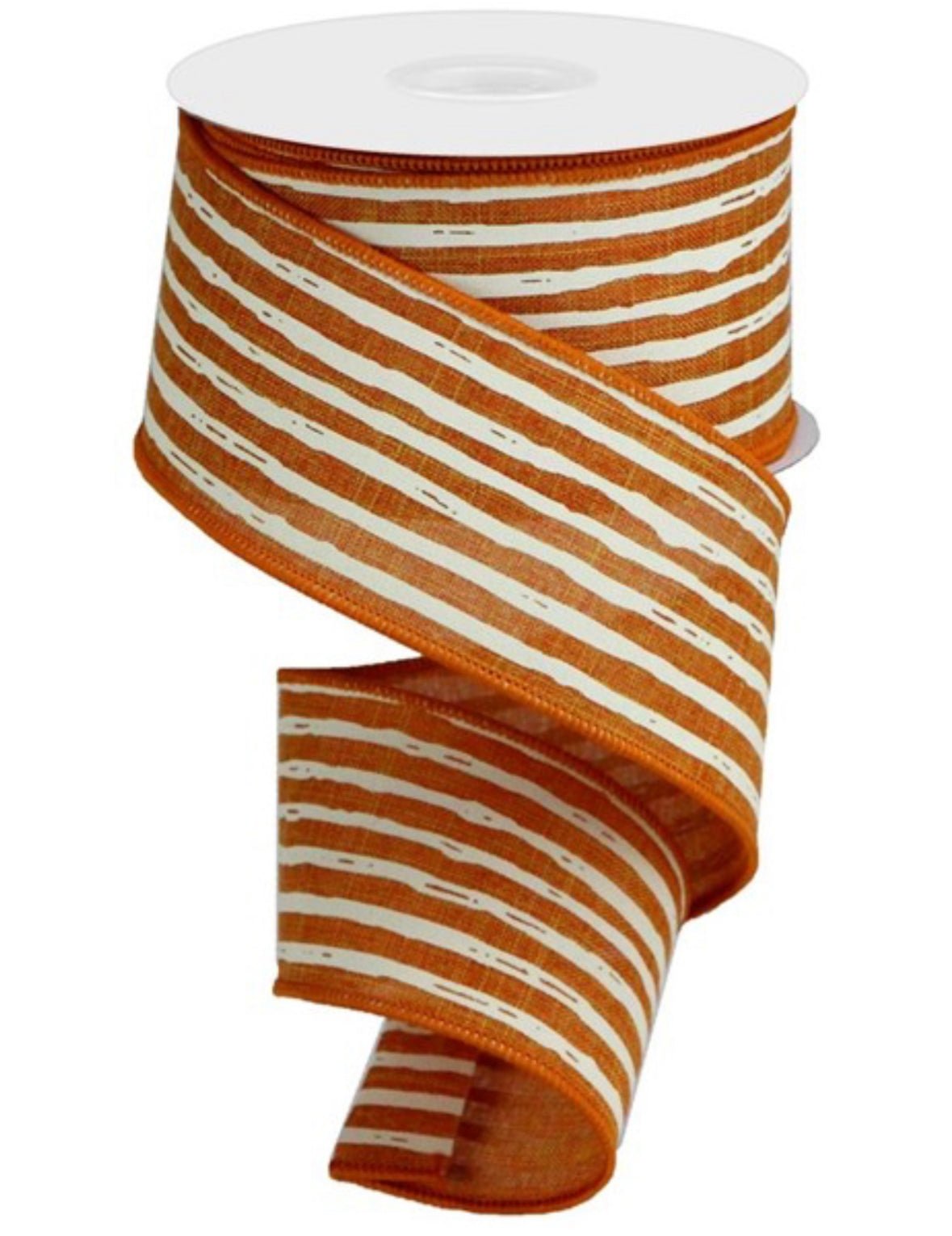 Talisman and cream irregular stripe wired ribbon - Greenery MarketWired ribbonRGA13826X