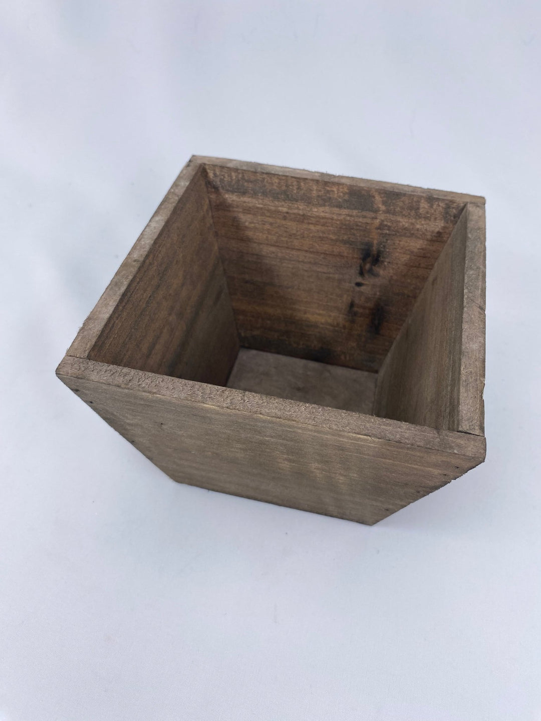 Tapered square wooden containers - brown stain - Greenery Marketwreath base & containers139210 - BR