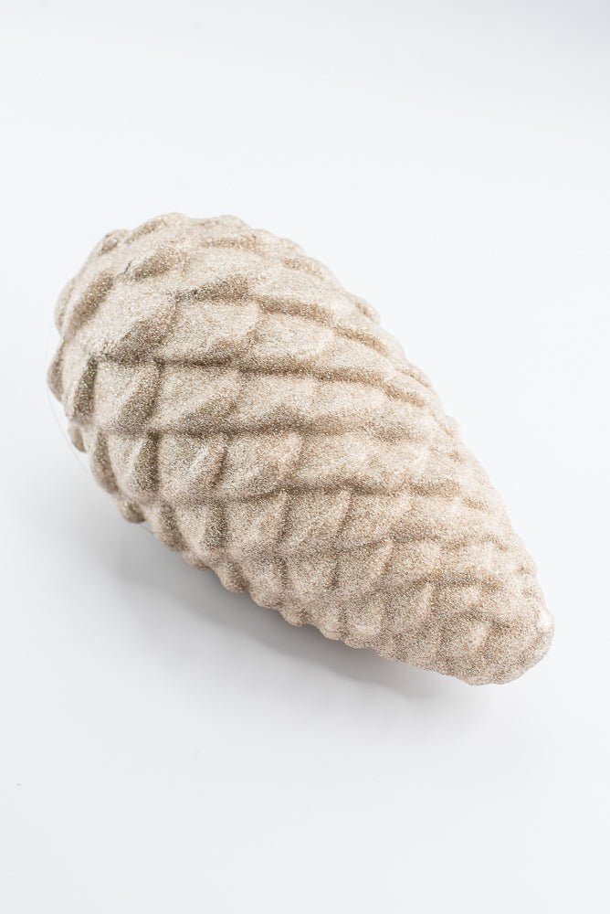 Taupe Ornament Glitter Pinecone - 9" - Greenery MarketArtificial Flora86882TAUPE