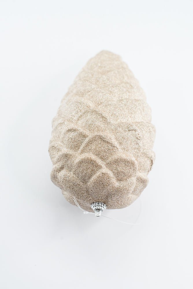 Taupe Ornament Glitter Pinecone - 9" - Greenery MarketArtificial Flora86882TAUPE