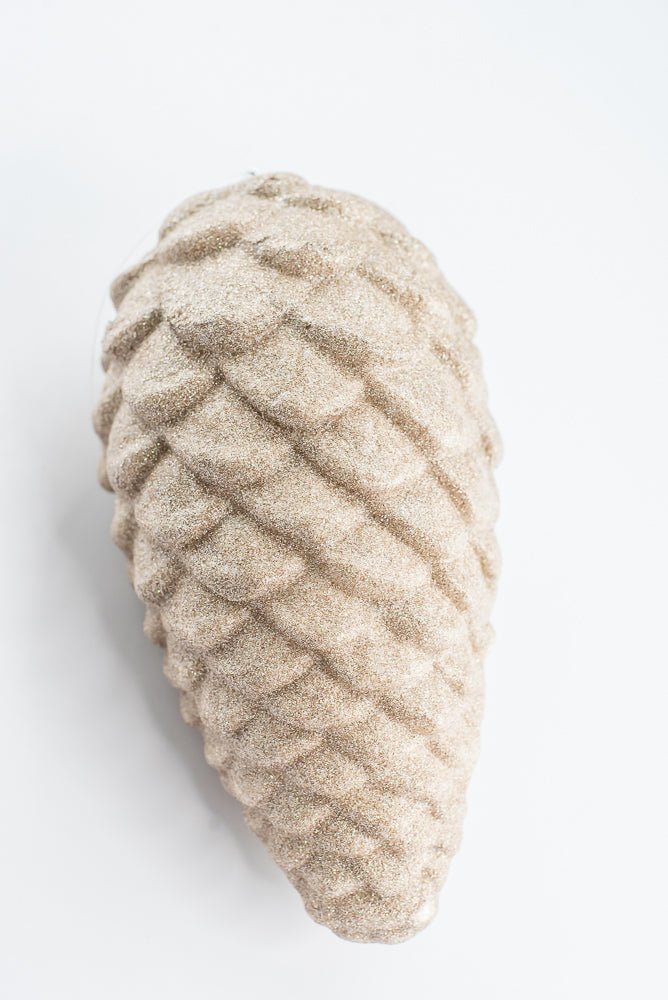 Taupe Ornament Glitter Pinecone - 9" - Greenery MarketArtificial Flora86882TAUPE