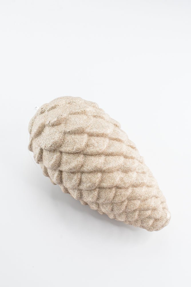 Taupe Ornament Glitter Pinecone - 9" - Greenery MarketArtificial Flora86882TAUPE