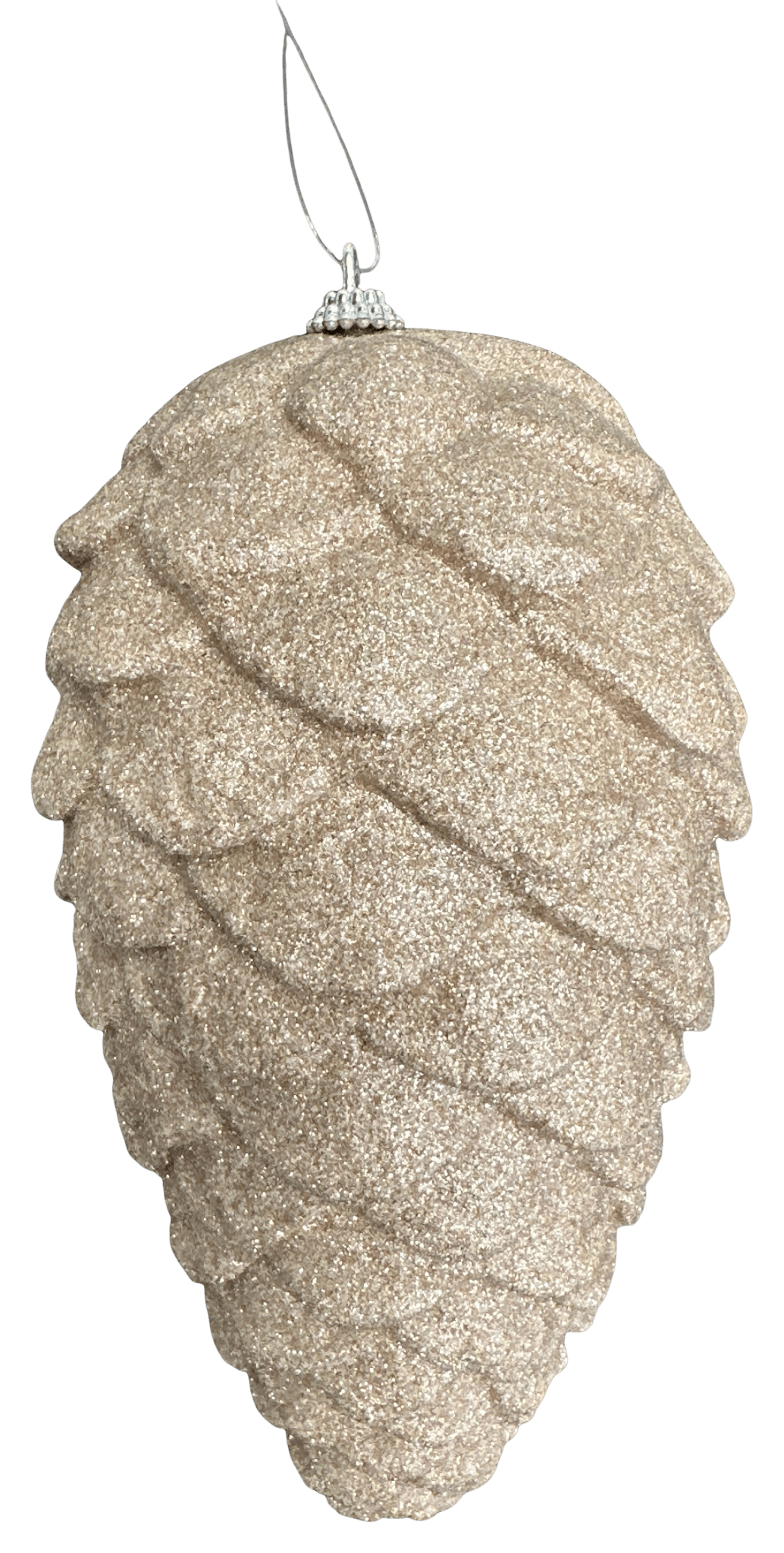 Taupe Ornament Glitter Pinecone - 9" - Greenery MarketArtificial Flora86882TAUPE