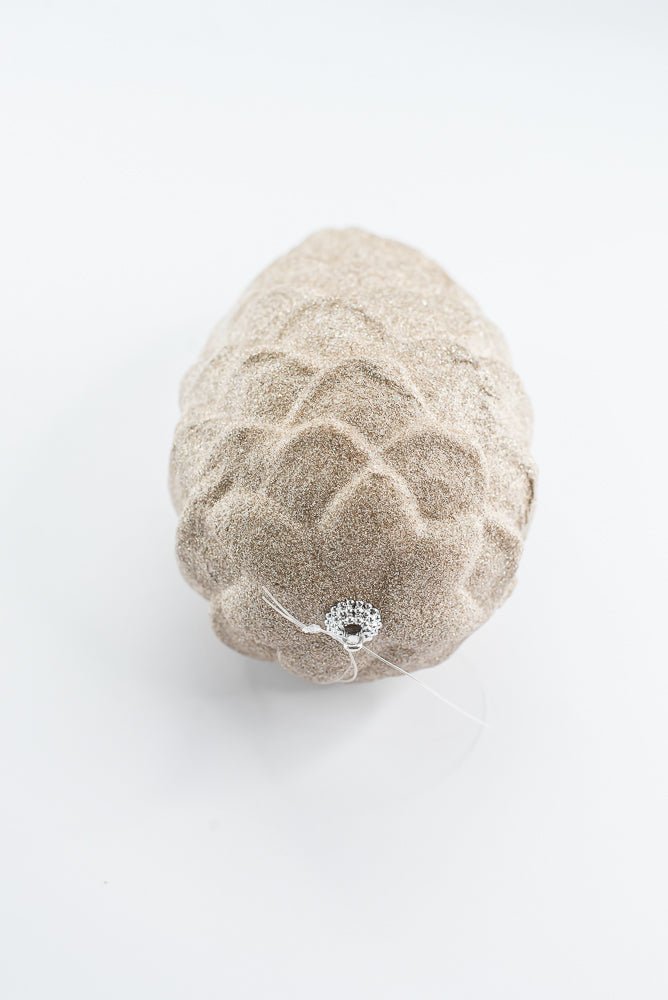 Taupe Ornament Glitter Pinecone - 9" - Greenery MarketArtificial Flora86882TAUPE