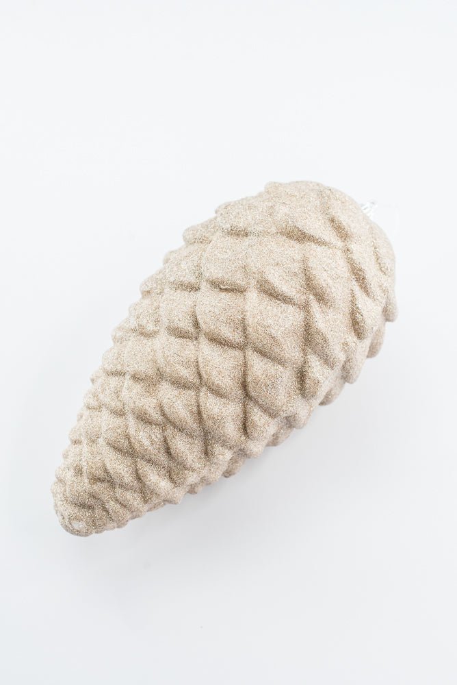 Taupe Ornament Glitter Pinecone - 9" - Greenery MarketArtificial Flora86882TAUPE